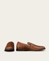 A pair of The Bennet, Men's Saddle Alligator slip on, shown side by side against a plain background.