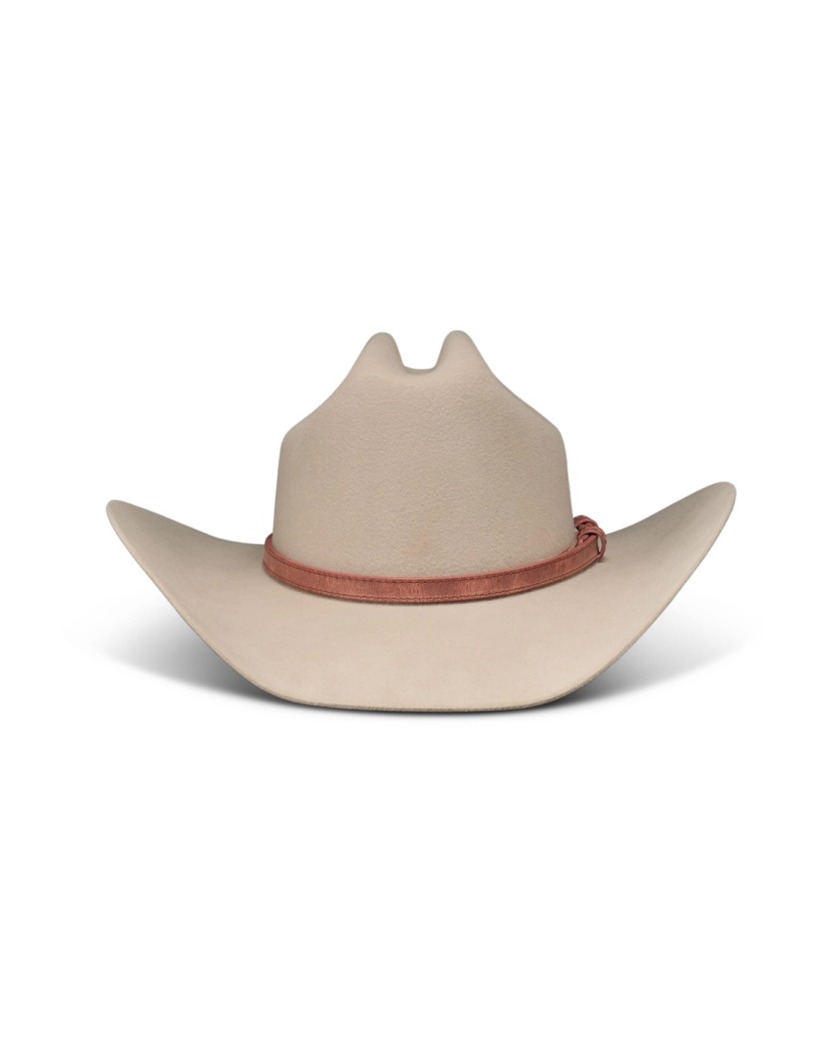 Back view of Hat Band - Pink Frost on plain background