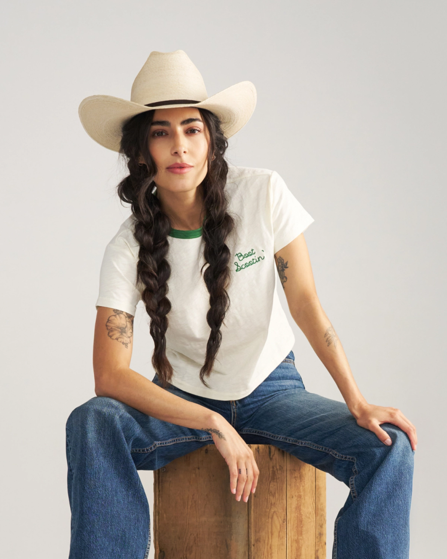 View of Cattleman Palm Cowboy Hat - Natural