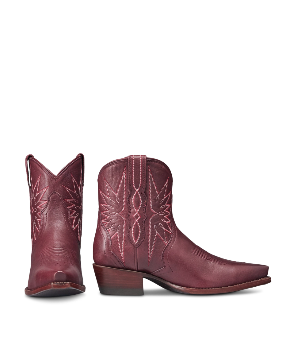 Pair view of The Lynn - Wine Cowhide on plain background